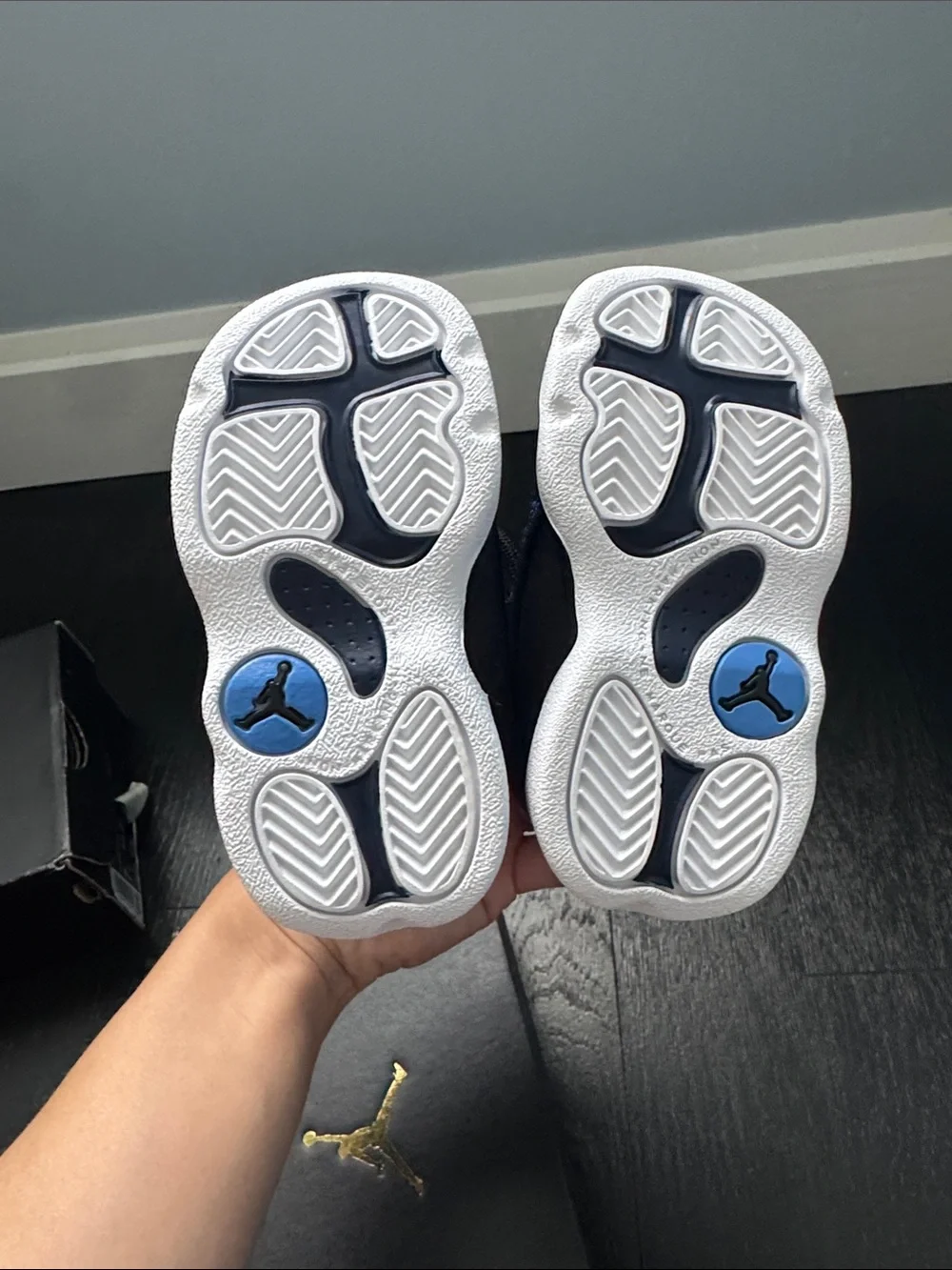 Jordan Kids Navy and Black Retro Sneakers
